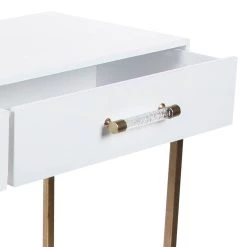 Best Pirce 🎉 White Glam Metal Console Table, 31" x 47" by Ivory and Iris 😀 -Cheap Ivory and Iris Store D401841S 7