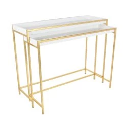 Best reviews of 💯 Set of 2 White Metal Contemporary Console Table, 38", 40" by Ivory and Iris 👍