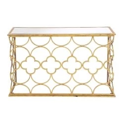 Best Pirce 🥰 Gold Glam Metal Console Table, 31" x 49" by Ivory and Iris 😉