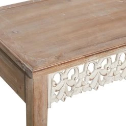 New 🎁 Brown Farmhouse Wood Console Table, 32" x 40" by Ivory and Iris 👍 -Cheap Ivory and Iris Store D401855S 3