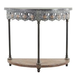 Best Pirce 😍 Grey Farmhouse Metal Console Table, 32" x 36" by Ivory and Iris 🥰 -Cheap Ivory and Iris Store D401861S 3