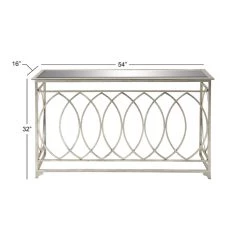 Outlet 🌟 Silver Traditional Metal Console Table, 32" x 54" by Ivory and Iris 🎉 -Cheap Ivory and Iris Store D401870S 4