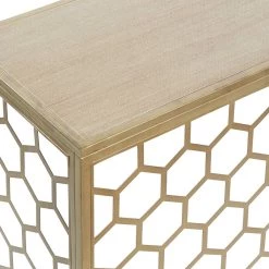 Deals 🔥 Gold Metal Contemporary Console Table 30" x 42" x 14" by Ivory and Iris 👍 -Cheap Ivory and Iris Store D401871S 4