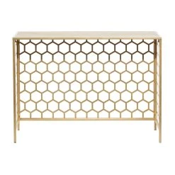 Deals 🔥 Gold Metal Contemporary Console Table 30" x 42" x 14" by Ivory and Iris 👍 -Cheap Ivory and Iris Store D401871S 6