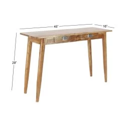 Coupon 🤩 Natural Brown Modern Wood Console Table, 29" x 45" by Ivory and Iris 🔔 -Cheap Ivory and Iris Store D401880S 9