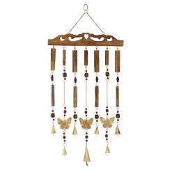 Cheap 😍 26" Brown Butterfly Mango Wood Coastal Windchime by Ivory and Iris 🌟