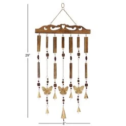 Cheap 😍 26" Brown Butterfly Mango Wood Coastal Windchime by Ivory and Iris 🌟 -Cheap Ivory and Iris Store D403356S 4