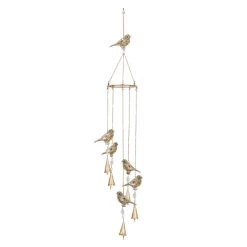 Flash Sale โค๏ธ 39" Gold Bird Metal Eclectic Windchime by Ivory and Iris ๐