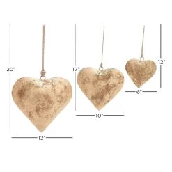 Outlet 🎉 Gold Metal Heart Rustic Windchime Set by Ivory and Iris 😉 -Cheap Ivory and Iris Store D403361S 6