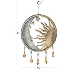 Budget 🛒 19" Sun & Moon Metal Eclectic Windchime by Ivory and Iris 😀 -Cheap Ivory and Iris Store D403364S 9