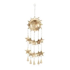 Best deal ✔️ 35" Gold Sun & Stars Metal Eclectic Windchime by Ivory and Iris ❤️ -Cheap Ivory and Iris Store D403369S 4