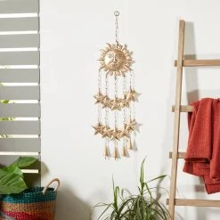 Best deal ✔️ 35" Gold Sun & Stars Metal Eclectic Windchime by Ivory and Iris ❤️ -Cheap Ivory and Iris Store D403369S 7