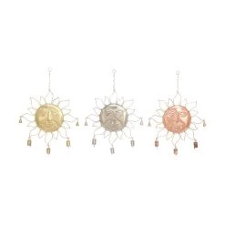 Outlet 🎉 Multi Colored Metal Sun Eclectic Windchime Set by Ivory and Iris 🌟