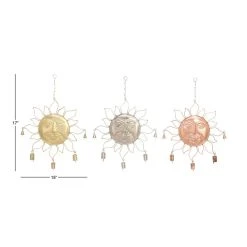 Outlet 🎉 Multi Colored Metal Sun Eclectic Windchime Set by Ivory and Iris 🌟 -Cheap Ivory and Iris Store D403373S 3