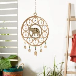 Best Pirce 🎁 27" Gold Elephant Dreamcatcher Windchime by Ivory and Iris 🎉 -Cheap Ivory and Iris Store D403375S 7