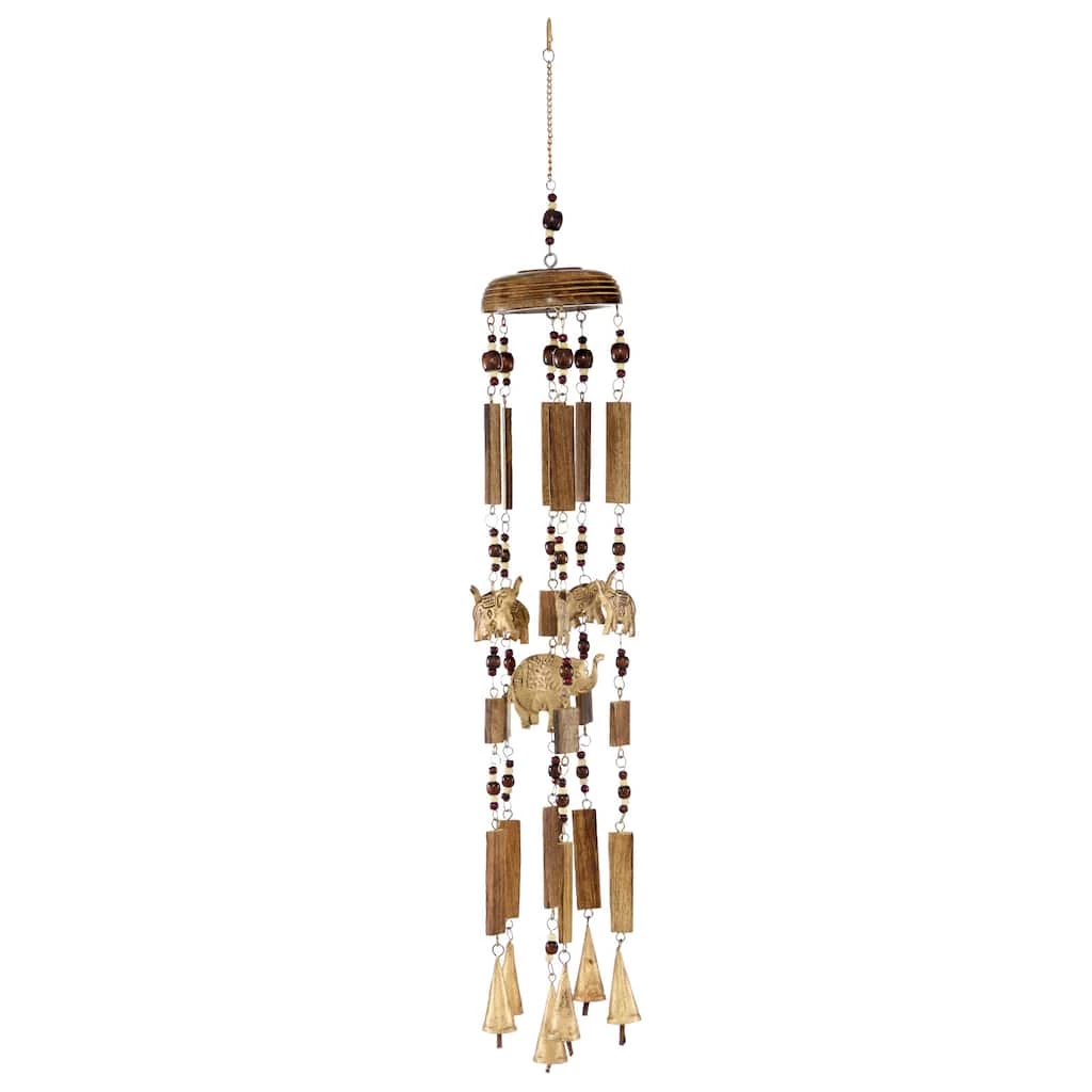 Best Sale π 32" Brown Elephant Mango Wood Coastal Windchime by Ivory and Iris π 1 Best Sale π 32" Brown Elephant Mango Wood Coastal Windchime by Ivory and Iris π