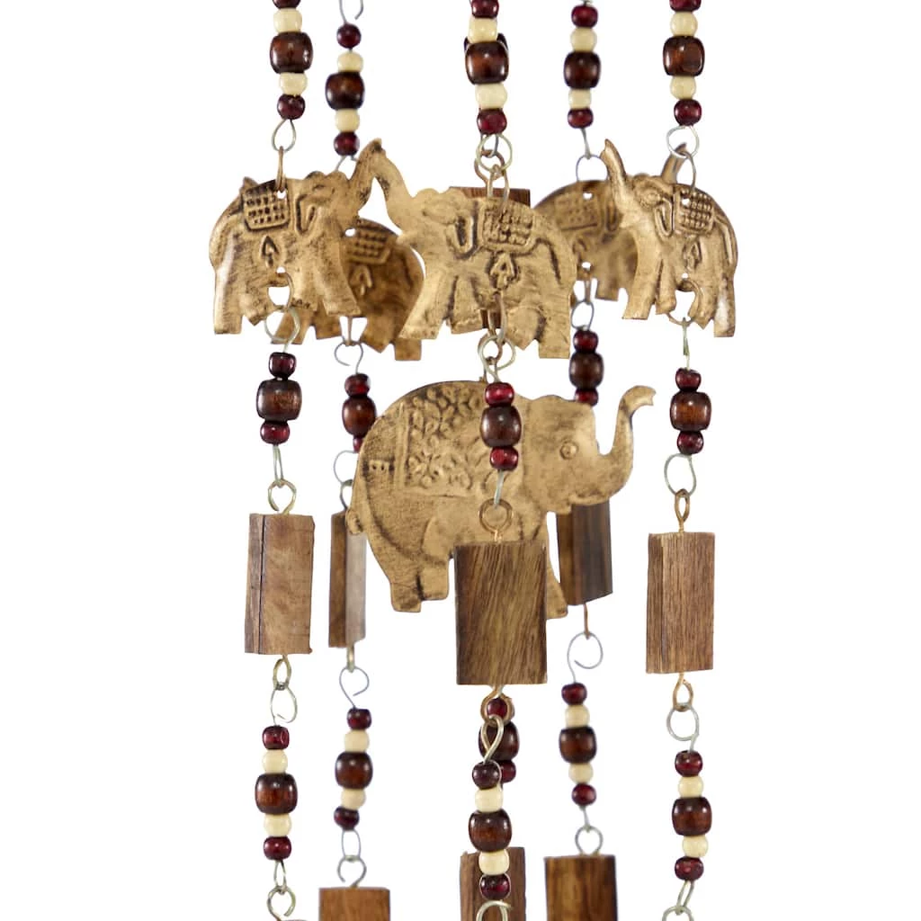 Best Sale π 32" Brown Elephant Mango Wood Coastal Windchime by Ivory and Iris π 2 Best Sale π 32" Brown Elephant Mango Wood Coastal Windchime by Ivory and Iris π - Image 2