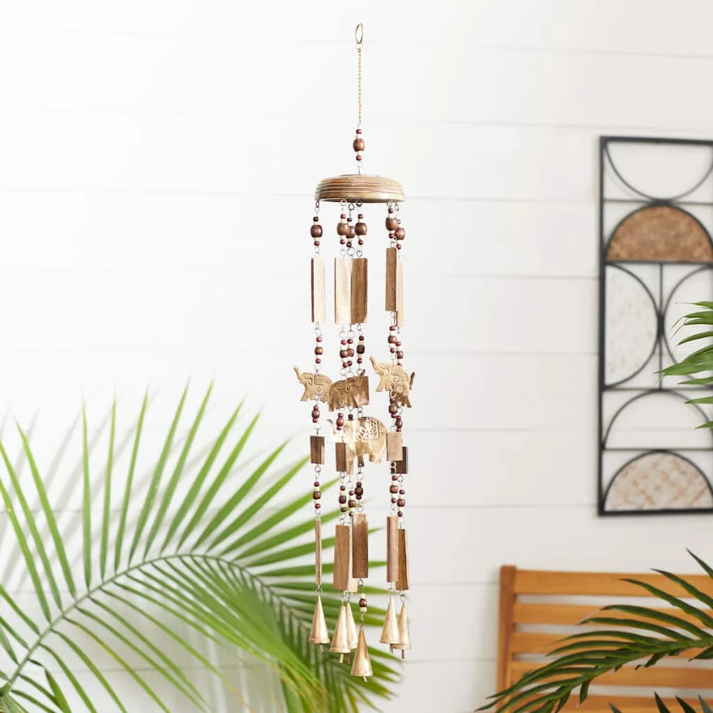 Best Sale π 32" Brown Elephant Mango Wood Coastal Windchime by Ivory and Iris π 4 Best Sale π 32" Brown Elephant Mango Wood Coastal Windchime by Ivory and Iris π - Image 4