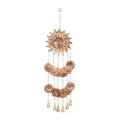 New 🔔 35" Gold Metal Sun Eclectic Windchime by Ivory and Iris ⌛ -Cheap Ivory and Iris Store D403377S 5