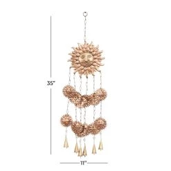 New 🔔 35" Gold Metal Sun Eclectic Windchime by Ivory and Iris ⌛ -Cheap Ivory and Iris Store D403377S 6