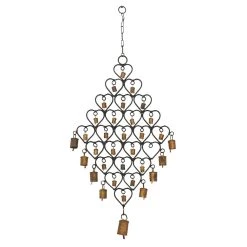 Best deal π€© 31" Brass Metal Heart Eclectic Windchime by Ivory and Iris π