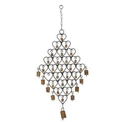 Best deal 🤩 31" Brass Metal Heart Eclectic Windchime by Ivory and Iris 🎁 -Cheap Ivory and Iris Store D403381S 2