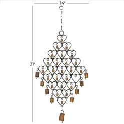 Best deal 🤩 31" Brass Metal Heart Eclectic Windchime by Ivory and Iris 🎁 -Cheap Ivory and Iris Store D403381S 5