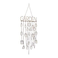 Best deal ✔️ 36" White Metal Eclectic Garden Windchime by Ivory and Iris ✔️ -Cheap Ivory and Iris Store D403382S 2