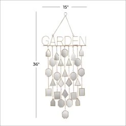 Best deal ✔️ 36" White Metal Eclectic Garden Windchime by Ivory and Iris ✔️ -Cheap Ivory and Iris Store D403382S 7