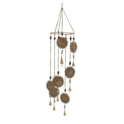 Best deal ⌛ 36" Brass Metal Sun in Splendor Eclectic Windchime by Ivory and Iris 🔔