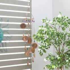 Best deal ⌛ 36" Brass Metal Sun in Splendor Eclectic Windchime by Ivory and Iris 🔔 -Cheap Ivory and Iris Store D403386S 4