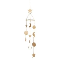 Top 10 🛒 39" Gold Metal Eclectic Moon & Stars Wind Chime by Ivory and Iris ✨
