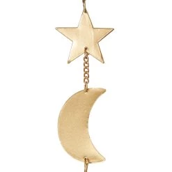 Top 10 🛒 39" Gold Metal Eclectic Moon & Stars Wind Chime by Ivory and Iris ✨ -Cheap Ivory and Iris Store D403405S 4