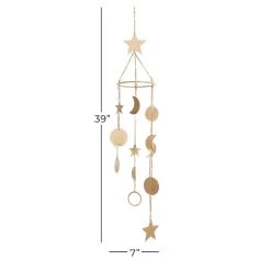 Top 10 🛒 39" Gold Metal Eclectic Moon & Stars Wind Chime by Ivory and Iris ✨ -Cheap Ivory and Iris Store D403405S 6
