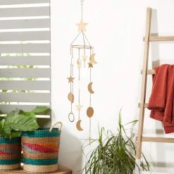 Top 10 🛒 39" Gold Metal Eclectic Moon & Stars Wind Chime by Ivory and Iris ✨ -Cheap Ivory and Iris Store D403405S 7