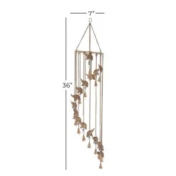Cheapest ❤️ 36" Brass Metal Eclectic Elephant Wind Chime by Ivory and Iris ⭐ -Cheap Ivory and Iris Store D403408S 3