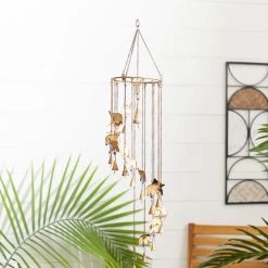 Cheapest ❤️ 36" Brass Metal Eclectic Elephant Wind Chime by Ivory and Iris ⭐ -Cheap Ivory and Iris Store D403408S 4