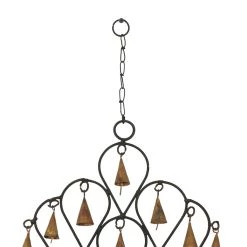 Hot Sale 😀 18" Brass Metal Eclectic Hoops Wind Chime by Ivory and Iris 🤩 -Cheap Ivory and Iris Store D403409S 3