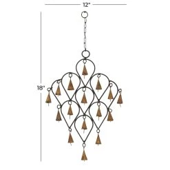 Hot Sale 😀 18" Brass Metal Eclectic Hoops Wind Chime by Ivory and Iris 🤩 -Cheap Ivory and Iris Store D403409S 5