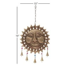 New 🔥 19" Brown Metal Eclectic Sun Wind Chime by Ivory and Iris 🧨 -Cheap Ivory and Iris Store D403413S 6