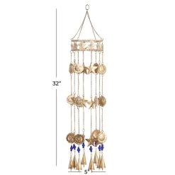 Buy 🌟 32" Gold Metal Traditional Sun & Stars Wind Chime by Ivory and Iris 🎁 -Cheap Ivory and Iris Store D403414S 6