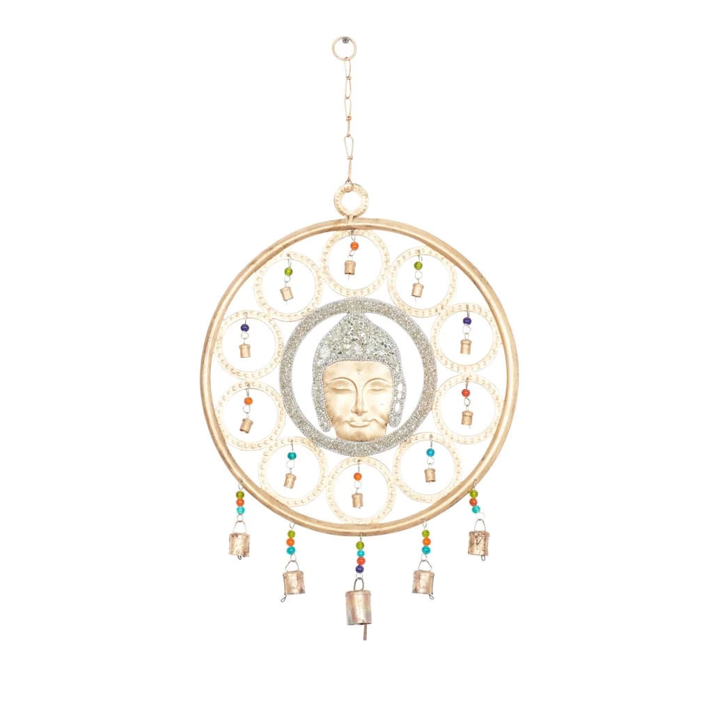 Best Sale β 27" Gold Metal Eclectic Buddha Dream Catcher Wind Chime by Ivory and Iris π₯ 1 Best Sale β 27" Gold Metal Eclectic Buddha Dream Catcher Wind Chime by Ivory and Iris π₯
