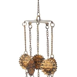 Brand new 😀 18" Brass Metal Eclectic Sun & Stars Wind Chime by Ivory and Iris ✔️ -Cheap Ivory and Iris Store D403418S 3