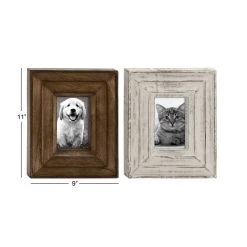 Coupon 🎉 Brown & Whitewashed Mango Wood Vintage Frame Set by Ivory and Iris 🌟 -Cheap Ivory and Iris Store D403431S 10