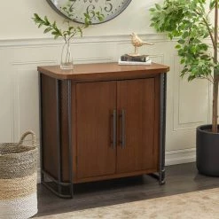 Best reviews of 👏 Industrial Rectangular Brown Wood and Metal Lattice Cabinet, 31” x 31” x 16” by Ivory and Iris ❤️ -Cheap Ivory and Iris Store D404546S 10