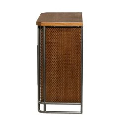 Best reviews of 👏 Industrial Rectangular Brown Wood and Metal Lattice Cabinet, 31” x 31” x 16” by Ivory and Iris ❤️ -Cheap Ivory and Iris Store D404546S 4