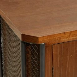 Best reviews of 👏 Industrial Rectangular Brown Wood and Metal Lattice Cabinet, 31” x 31” x 16” by Ivory and Iris ❤️ -Cheap Ivory and Iris Store D404546S 5