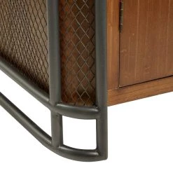 Best reviews of 👏 Industrial Rectangular Brown Wood and Metal Lattice Cabinet, 31” x 31” x 16” by Ivory and Iris ❤️ -Cheap Ivory and Iris Store D404546S 6