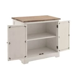 Top 10 ⭐ White Wood Farmhouse Cabinet, 13" x 31" x 16" by Ivory and Iris 🎉 -Cheap Ivory and Iris Store D404593S 3