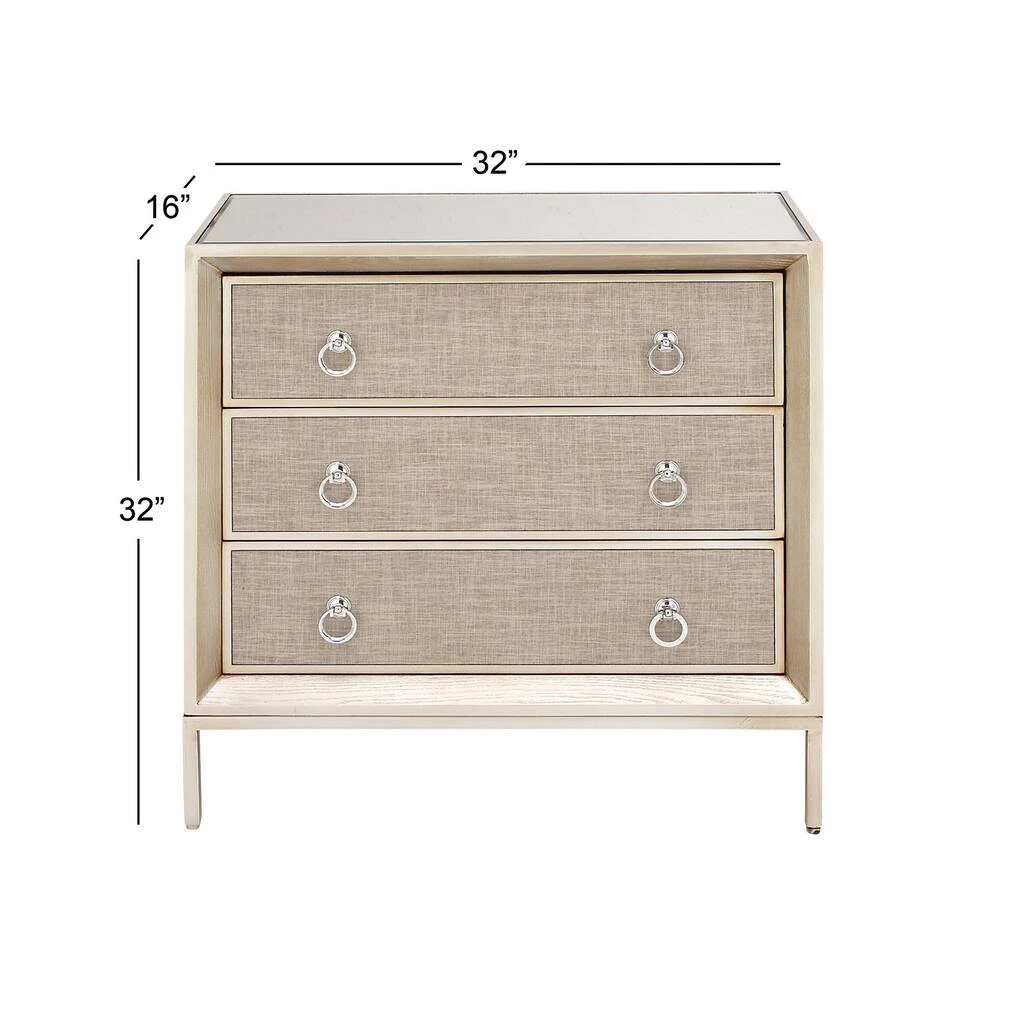 Best Sale β¨ Beige Linen and Wood Glam Chest, 32" x 32" x 16" by Ivory and Iris π 8 Best Sale β¨ Beige Linen and Wood Glam Chest, 32" x 32" x 16" by Ivory and Iris π - Image 8